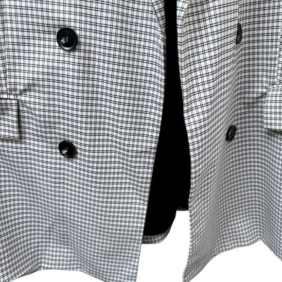 RACHEL ZOE Boyfriend Blazer Medium Double Breasted Black Check NWOT - Picture 6 of 8